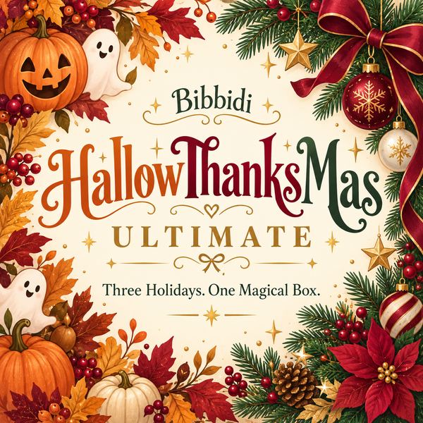HallowThanksMas Ultimate with Halloween, Thanksgiving and Christmas illustrations